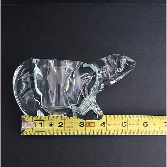 Set of Two New Indiana Glass Co Crystal Polar Bear Votive Tea Light Holders - Picture 10 of 11